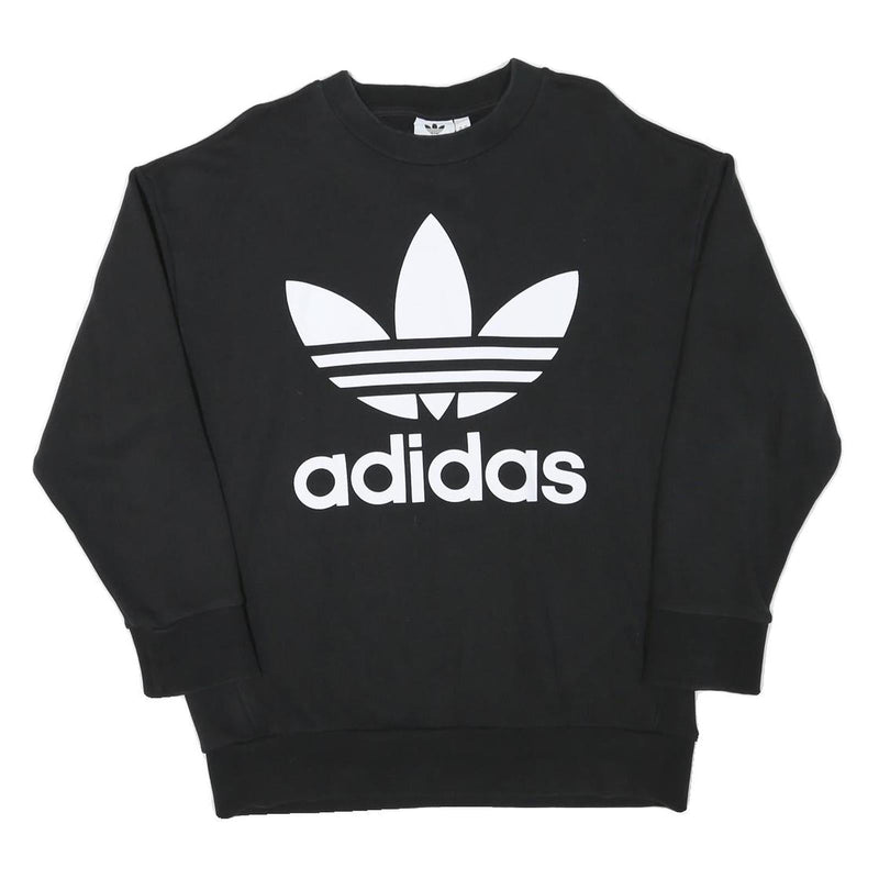 ADIDAS Mens Black Crew Neck XS Cotton Blend Casual Sweatshirt Pullover