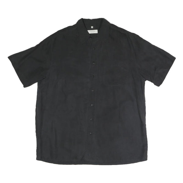 CANDA Mens Black Polyester Blend Casual Shirt L Button Front Relaxed Fit