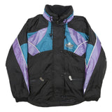 CHOKO Womens Black & Purple Nylon Jacket M Zip Plain Casual Outdoor