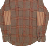 BOSS HUGO BOSS Mens Brown & Orange Check Shirt M Long Sleeve Cotton Casual