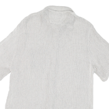 BIBA Womens Grey White Shirt M Polyester Blend Button Pocket Casual Summer