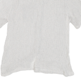 BIBA Womens Grey White Shirt M Polyester Blend Button Pocket Casual Summer