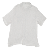 BIBA Womens Grey White Shirt M Polyester Blend Button Pocket Casual Summer