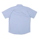 NAUTICA Mens Blue Cotton Blend Short Sleeve Shirt L Button Down Casual