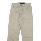 CALVIN KLEIN JEANS Mens Regular Beige Cotton Blend Zip Trousers W30 L29 Casual