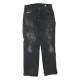 DICKIES Mens Regular Black Cotton Blend Jeans W34 L31 Workwear Zip Closure