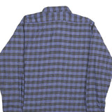 MIGROS Mens Blue & Black Check Shirt M Cotton Long Sleeve Casual Button