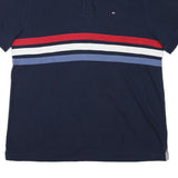 TOMMY HILFIGER Mens Blue Red White Striped Cotton Blend Polo Shirt XL