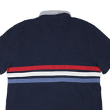TOMMY HILFIGER Mens Blue Red White Striped Cotton Blend Polo Shirt XL