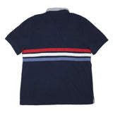TOMMY HILFIGER Mens Blue Red White Striped Cotton Blend Polo Shirt XL