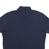 TOMMY HILFIGER Mens Navy Blue Polo Shirt L Cotton Blend Short Sleeve Classic