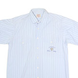 LIBERTY Mens Blue & Red Stripe Short Sleeve Shirt S Cotton Blend Casual