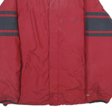 NAUTICA Mens Red & Navy Zip-Up Reversible Polyester Blend Jacket XL Plain