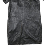 ERINLY Womens Black Dress Polyester Blend Mini Short Sleeve Zip Closure Casual