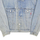 WRANGLER Mens Blue Denim Jacket L Cotton Button Front Classic Fit Vintage Retro