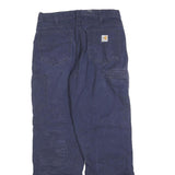 CARHARTT Mens Cotton Blend Navy Regular Fit Straight Leg Trousers W34 L34