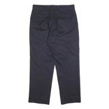 DICKIES Mens Cotton Blend Navy Regular Straight Trousers W35 L29 Workwear Zip