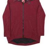 NIKE Mens Maroon Full Zip Hoodie S Cotton Blend Casual Sportswear