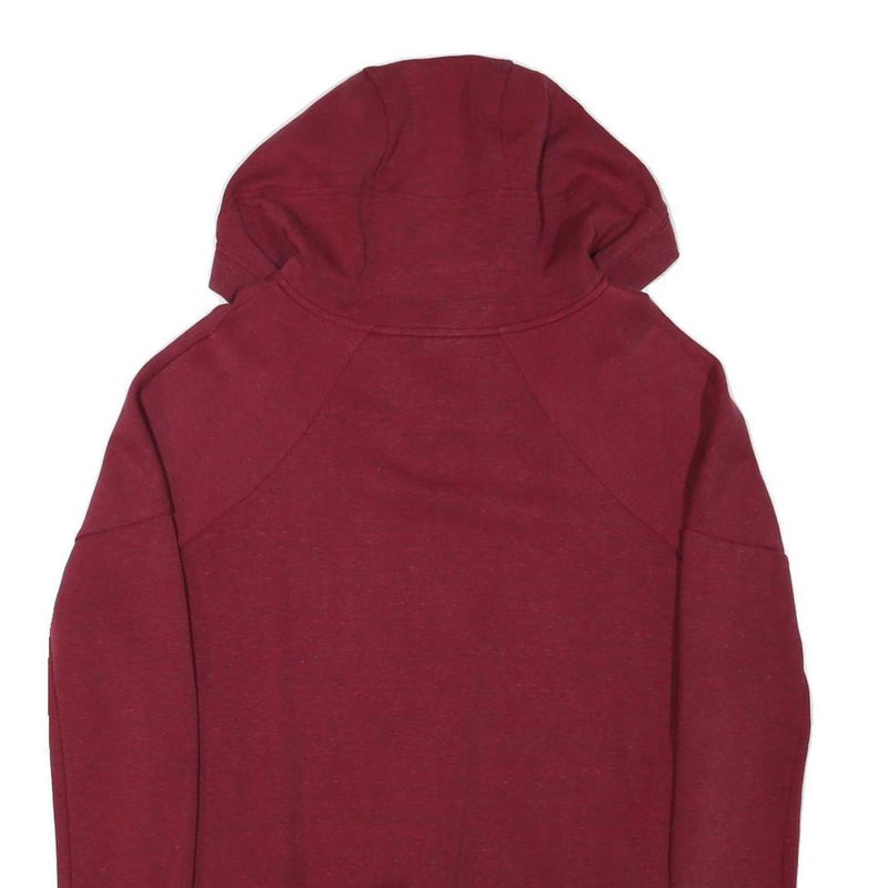NIKE Mens Maroon Full Zip Hoodie S Cotton Blend Casual Sportswear