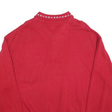 CLAUDIO CAMPIONE Mens Red Polo Collar L Embroidered Pocket Cotton Sweatshirt