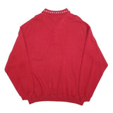 CLAUDIO CAMPIONE Mens Red Polo Collar L Embroidered Pocket Cotton Sweatshirt