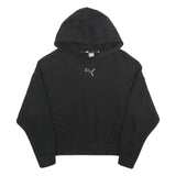 PUMA Womens Black Hoodie L Cotton Blend Pullover Casual Hooded Sweatshirt