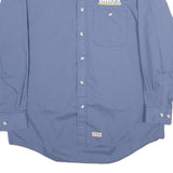 RED KAP Mens Blue Check Work Shirt L Cotton Blend Long Sleeve Casual
