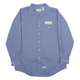 RED KAP Mens Blue Check Work Shirt L Cotton Blend Long Sleeve Casual