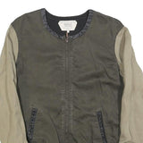 ZARA TRAFALUC Womens Green & Beige Dragon Zip Jacket S Polyester Blend Casual