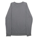 ADIDAS Mens Grey Cotton Crew Neck Sweatshirt S Minimal Logo Casual Sport