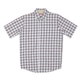 WRANGLER Mens White & Red Check Shirt M Cotton Short Sleeve Casual Summer