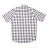 WRANGLER Mens White & Red Check Shirt M Cotton Short Sleeve Casual Summer