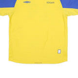 UMBRO Mens Yellow & Blue Sports T-Shirt XL Short Sleeve V-Neck Performance