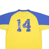 UMBRO Mens Yellow & Blue Sports T-Shirt XL Short Sleeve V-Neck Performance