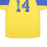 UMBRO Mens Yellow & Blue Sports T-Shirt XL Short Sleeve V-Neck Performance