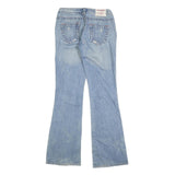 TRUE RELIGION Womens Regular Fit Flared Denim Light W27 L32 Distressed Cotton