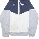 NIKE Womens Navy Blue & White Colourblock Hooded Jacket XL Polyester Zip