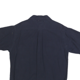 TOMMY HILFIGER Mens Navy Shirt M Embroidered Crest Cotton Button Front