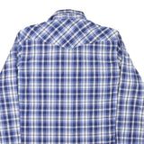 ST DIEGO Mens Blue & White Check Shirt M Casual Cotton Blend Long Sleeve