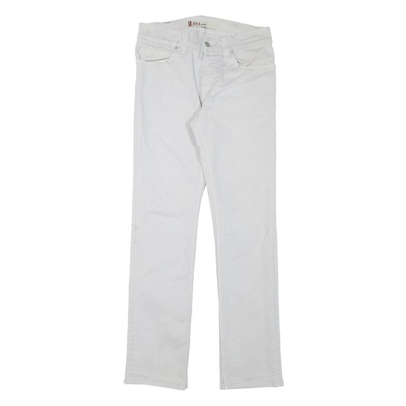 LEVI'S 511 Mens Jeans White Slim Skinny Denim W30 L31 Zip Cotton Blend