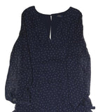 POLO RALPH LAUREN Womens Blue Day Chiffon Floral Long Sleeve Midi Dress M