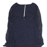 POLO RALPH LAUREN Womens Blue Day Chiffon Floral Long Sleeve Midi Dress M