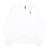 NIKE Court Womens White Jacket L Polyester Plain Zip Track Sportswear Casual