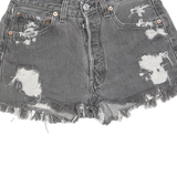 LEVI'S Womens Shorts Grey Distressed Denim XS W26 Ripped Frayed Hem Casual