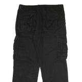 UNION BAY Mens Cotton Black Regular Cargo Trousers W36 L32 Workwear Zip Closure