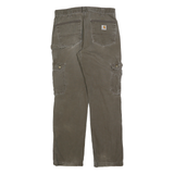CARHARTT Mens Cotton Blend Brown Regular Fit Straight Leg Trousers W32 L32