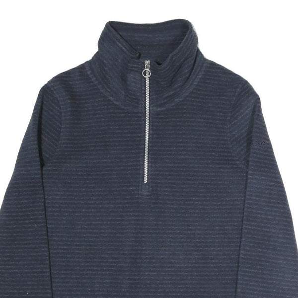 REGATTA Womens Navy Blue Plain Full Zip Jumper Crew Neck Polyester Blend UK 10
