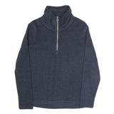 REGATTA Womens Navy Blue Plain Full Zip Jumper Crew Neck Polyester Blend UK 10