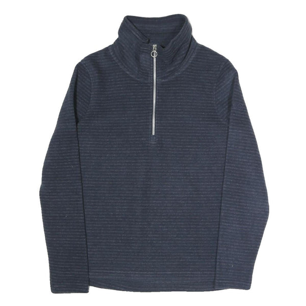 REGATTA Womens Navy Blue Plain Full Zip Jumper Crew Neck Polyester Blend UK 10