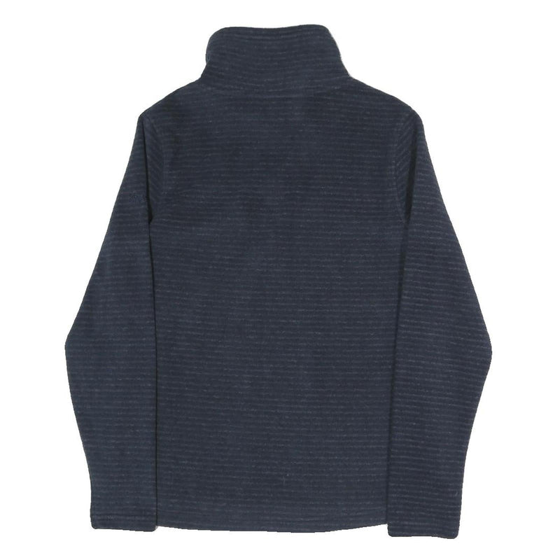 REGATTA Womens Navy Blue Plain Full Zip Jumper Crew Neck Polyester Blend UK 10